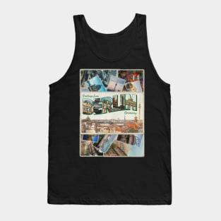 Greetings from Berlin in Germany vintage style retro souvenir Tank Top